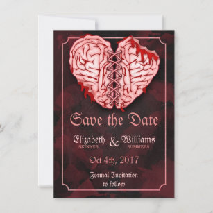 Zombie Brains Wedding Save the Date Card