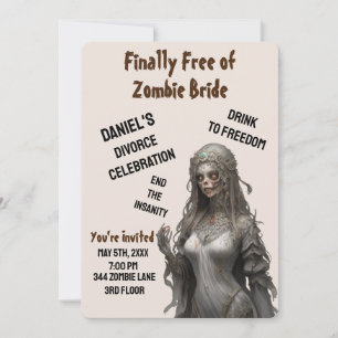 Zombie Bride Divorce Party Invitation Freedom Fun
