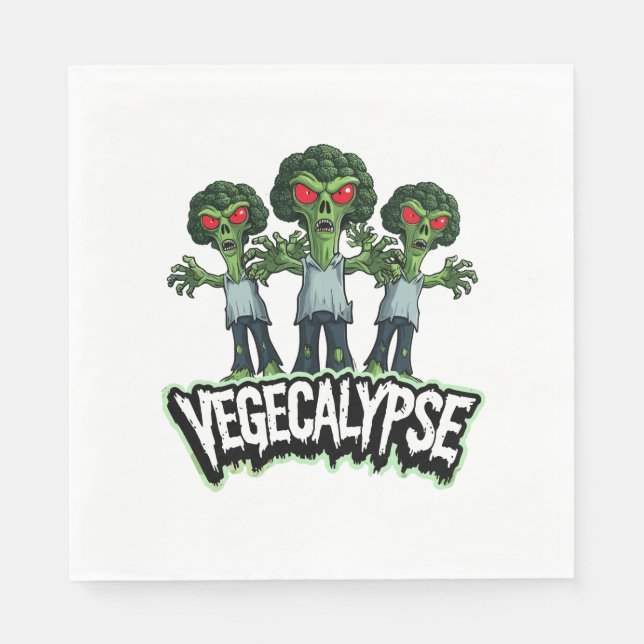 Zombie Broccoli - Vegecalypse Napkins (Front)