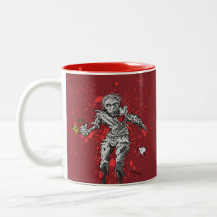 Zombie Broken Heart and Flower Two-Tone Coffee Mug