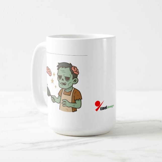 Zombie Brunch – Brain Pancake Flip Coffee Mug (Front Left)