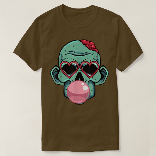 Zombie Bubblegum Lazy Halloween Costume Funny Mons T-Shirt (Design Front)