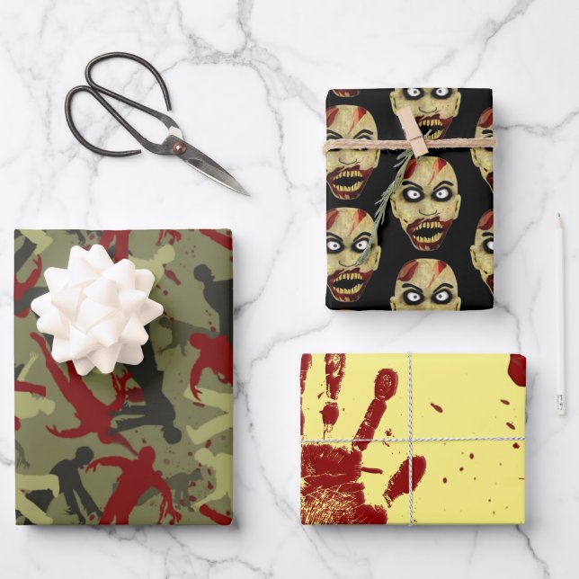 Zombie Bundle Wrapping Paper Sheets (Front)