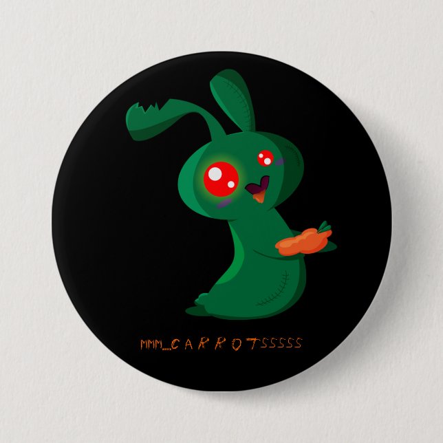 Zombie Bunny Pinback Button (Front)