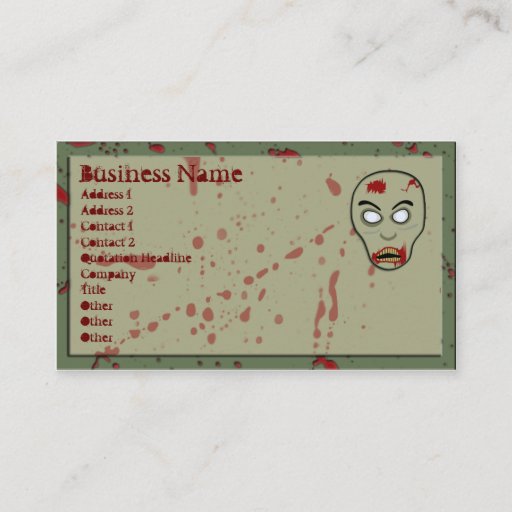 Customizable Zombie Business Cards