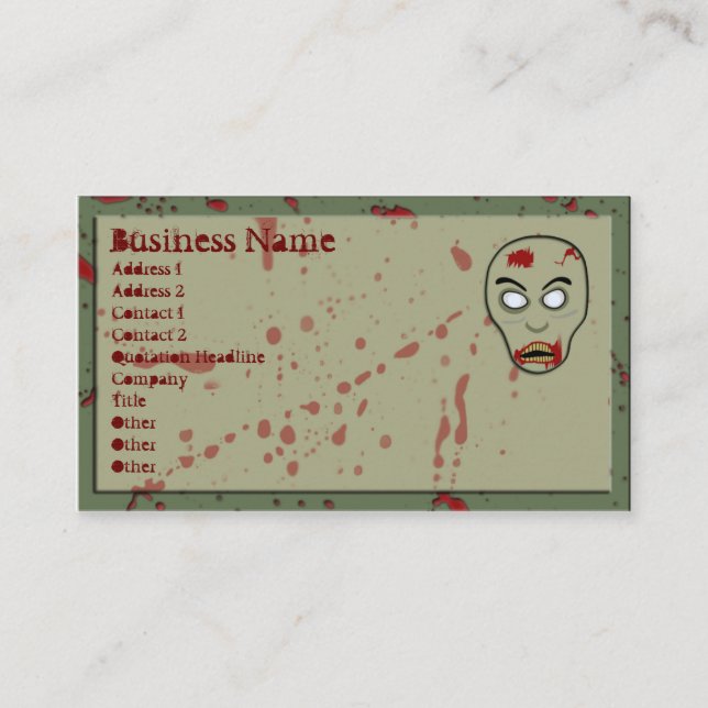 Zombie Business Cards (Front)