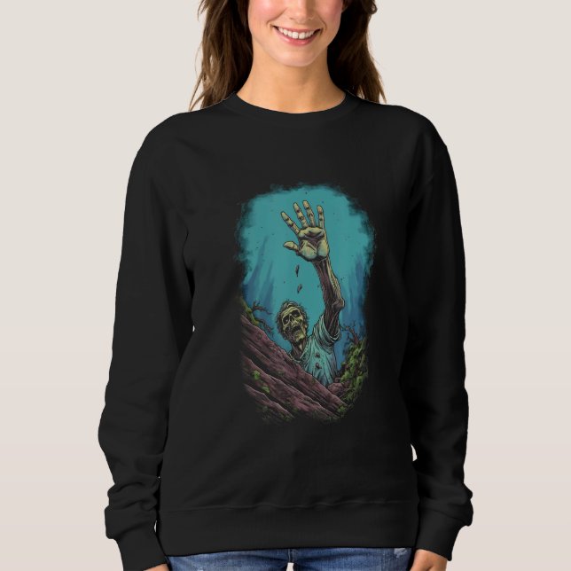 Zombie by Haunted Horror Halloween Sweatshirt (Front)