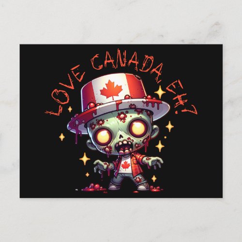 Zombie Canada Day Postcard