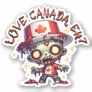 Zombie Canada Day Sticker