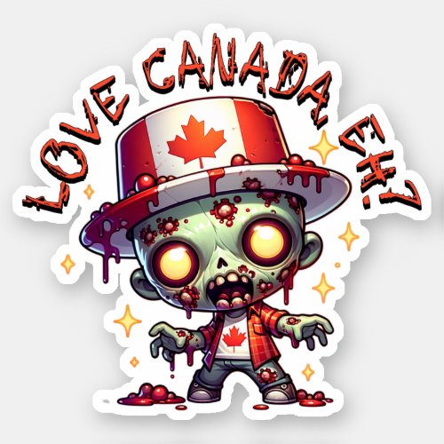 Zombie Canada Day Sticker