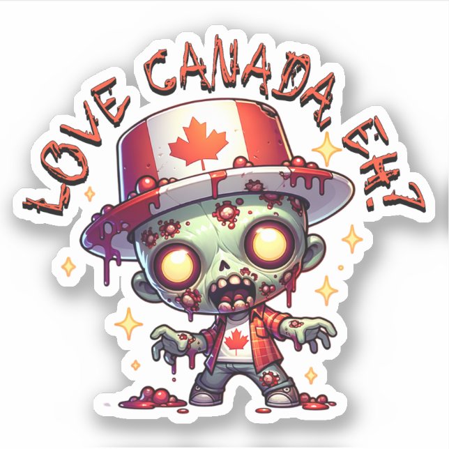 Zombie Canada Day Sticker (Front)