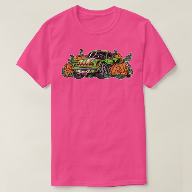 Zombie Car Lazy Halloween Costume Creepy Spooky Pu T-Shirt (Design Front)