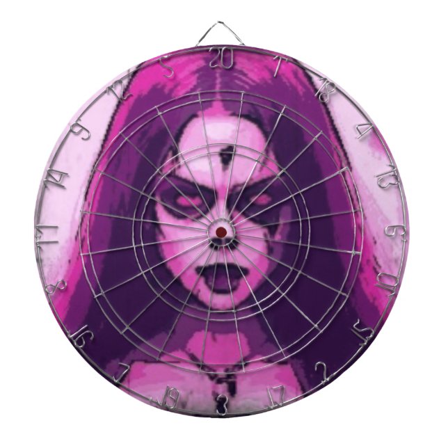 Zombie cartoon woman dart board (Front)