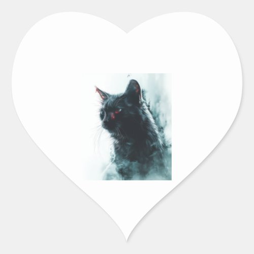 Zombie Cat Apocalypse Heart Sticker