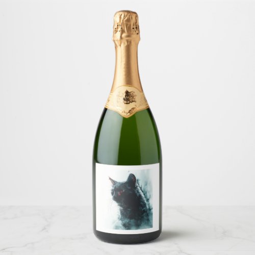 Zombie Cat Apocalypse Sparkling Wine Label