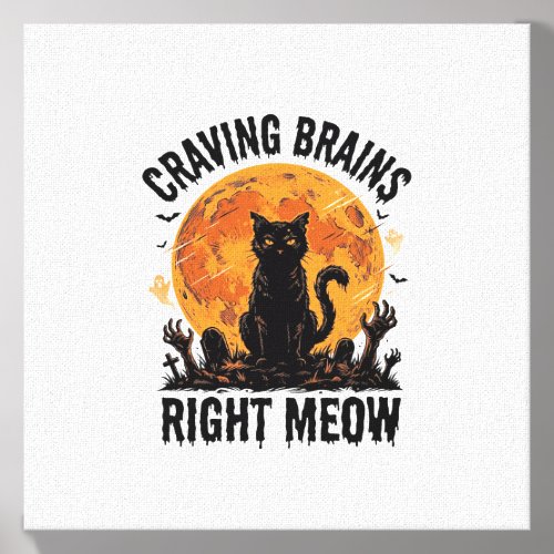 Zombie Cat Halloween Vintage Engraving Shirt Art_1 Canvas Photo Tile