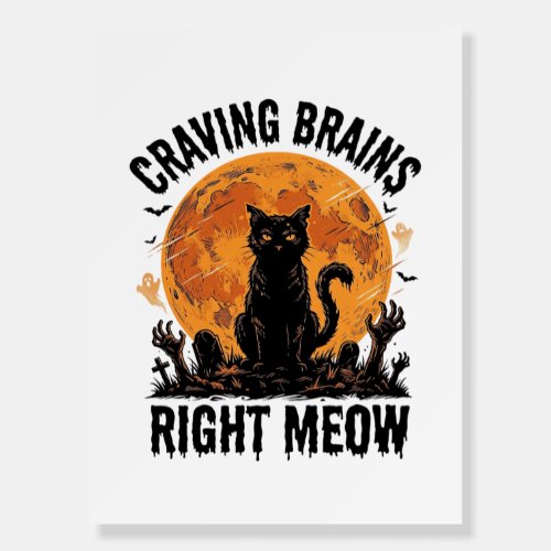 Zombie Cat Halloween Vintage Engraving Shirt Art_1 Foam Board