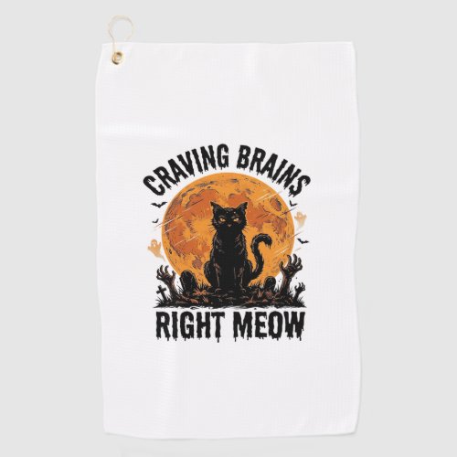 Zombie Cat Halloween Vintage Engraving Shirt Art_1 Golf Towel
