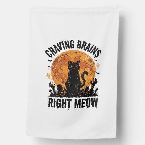 Zombie Cat Halloween Vintage Engraving Shirt Art_1 House Flag