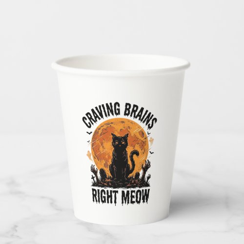 Zombie Cat Halloween Vintage Engraving Shirt Art_1 Paper Cups