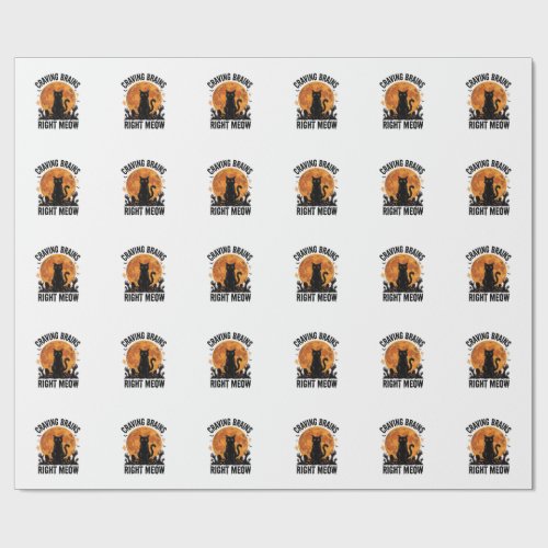 Zombie Cat Halloween Vintage Engraving Shirt Art_1 Wrapping Paper