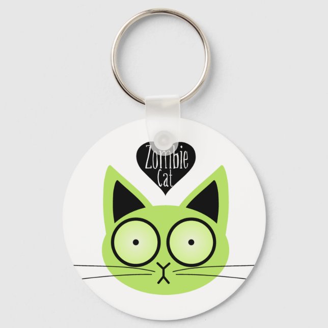 Zombie Cat Keychain (Front)