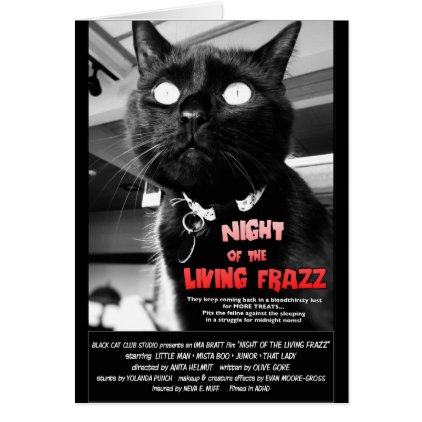 Zombie Cat Movie Poster Note Card