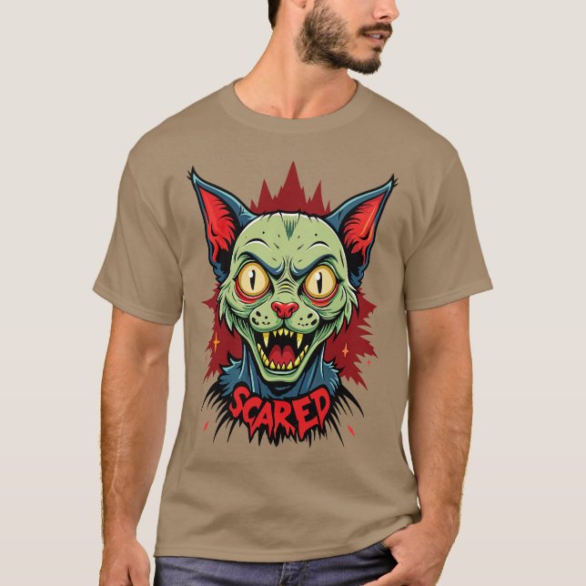 zombie Cat Scared T-Shirt (Front)