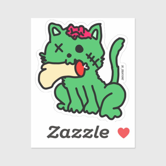 Zombie Cat Sticker (Sheet)