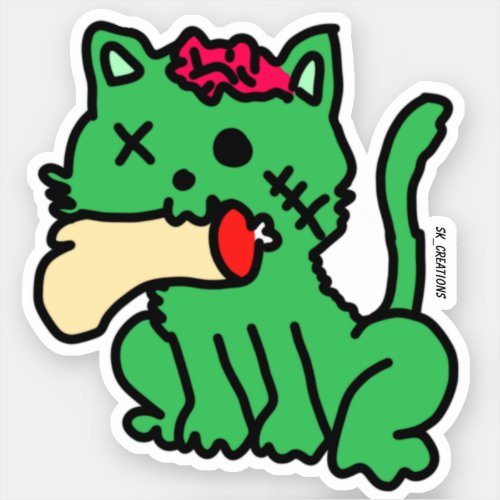 Zombie Cat Sticker