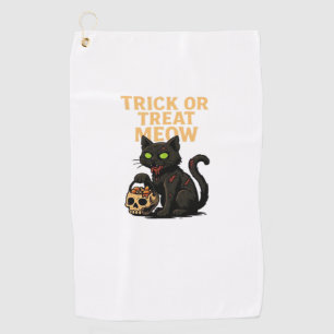 Zombie Cat – Trick or Treat Meow Halloween Design  Golf Towel
