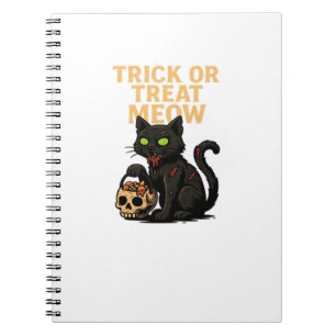 Zombie Cat – Trick or Treat Meow Halloween Design  Notebook