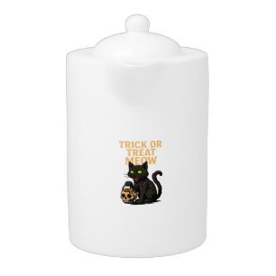 Zombie Cat – Trick or Treat Meow Halloween Design  Teapot