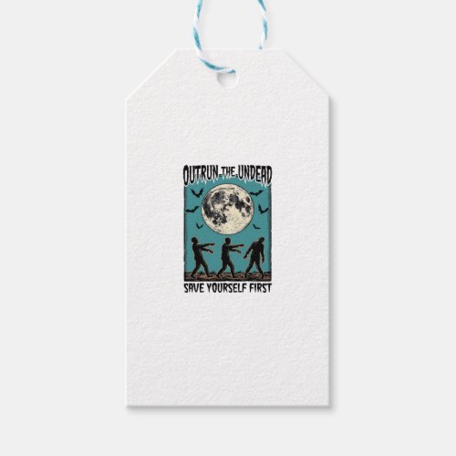 Zombie Chase Shirt Vintage Undead Escape Graphic_1 Gift Tags