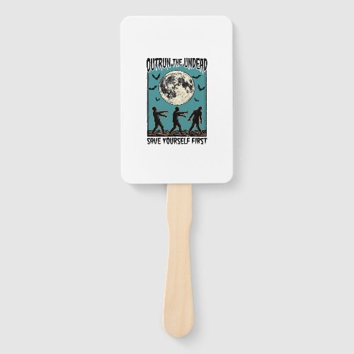 Zombie Chase Shirt Vintage Undead Escape Graphic_1 Hand Fan