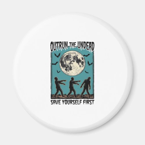 Zombie Chase Shirt Vintage Undead Escape Graphic_1 Magnet