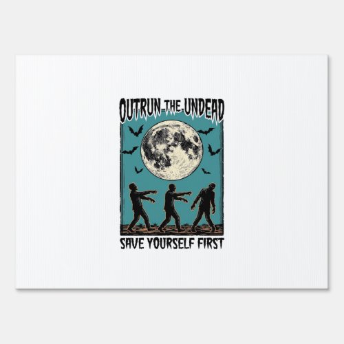 Zombie Chase Shirt Vintage Undead Escape Graphic_1 Sign