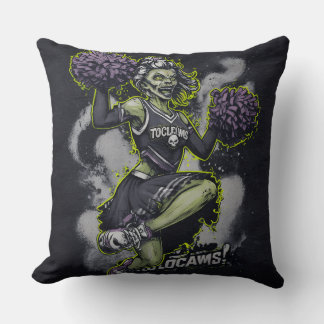 Zombie Cheerleader Horror Art Throw Pillow