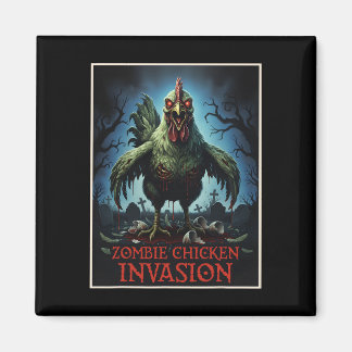 Zombie Chicken Invasion Undead Farm Horror Magnet