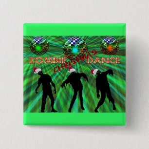 Zombie Christmas Disco Dance Button