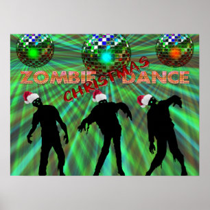 Zombie Christmas Disco Dance Poster