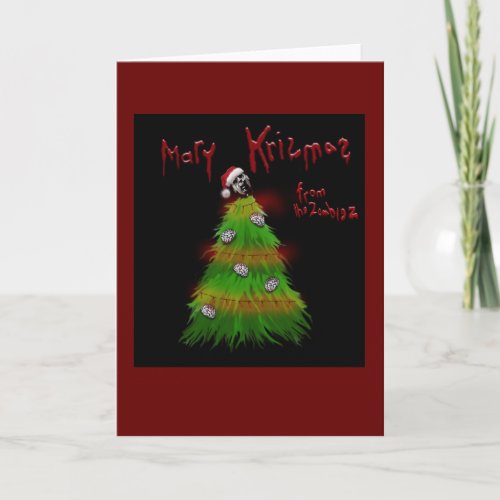 zombie christmas holiday card