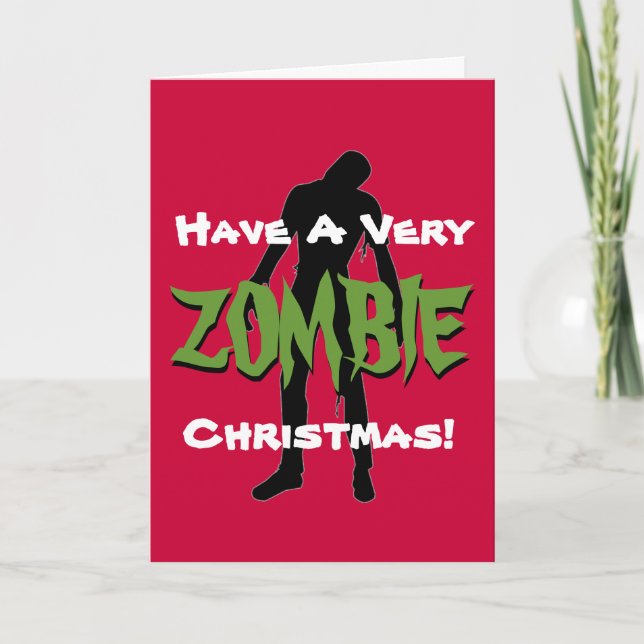 ZOMBIE Christmas Holiday Greeting Card (Front)