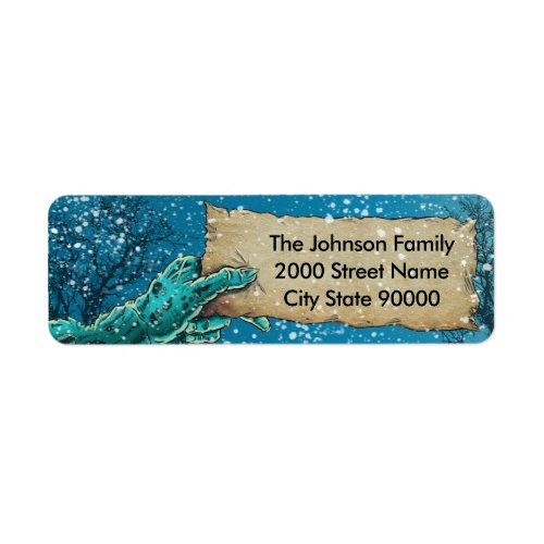 Zombie Christmas Holiday Return Address Label