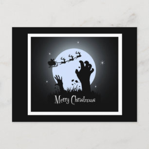 Zombie Christmas Night Holiday Postcard