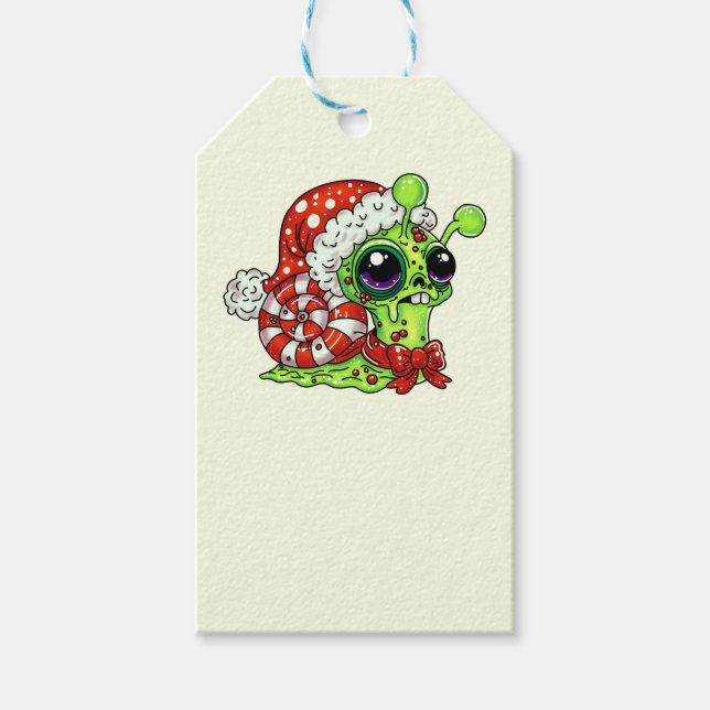 Zombie Christmas Snail Gift Tags (Front)