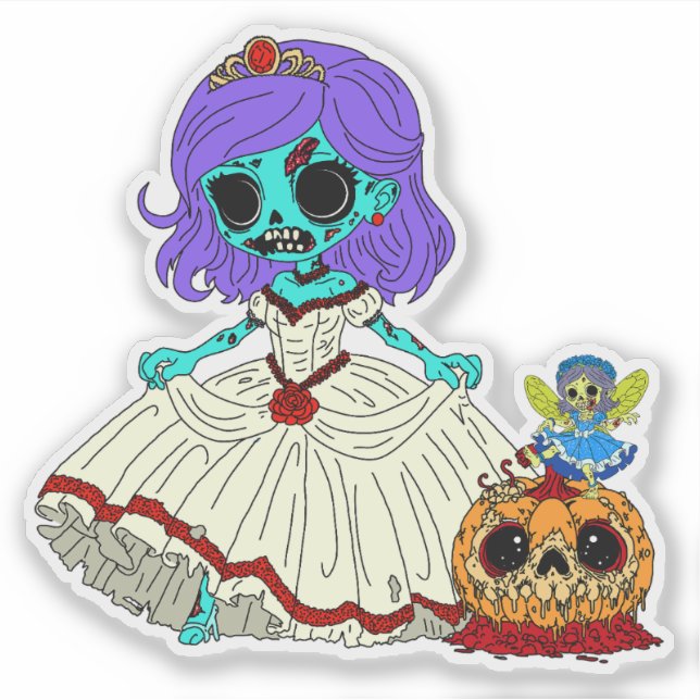 Zombie Cinderella Sticker (Front)