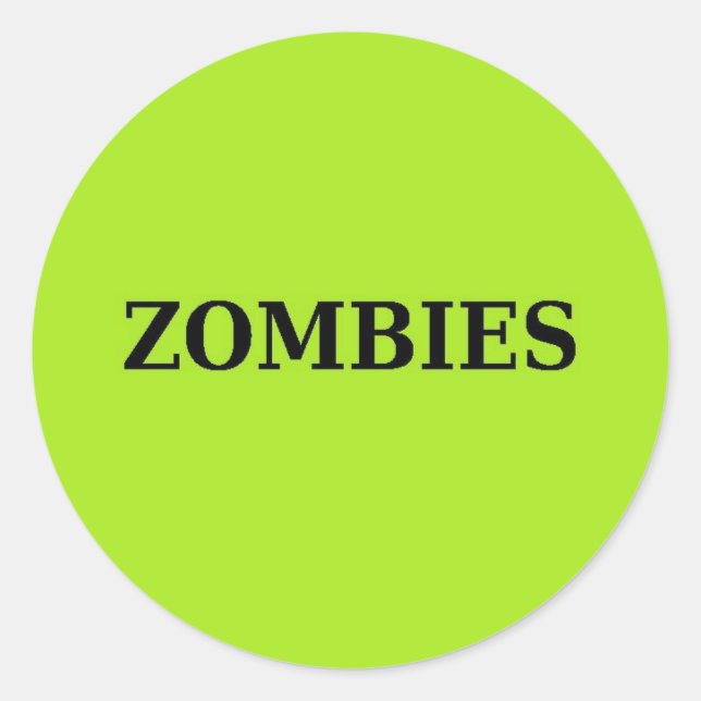 Zombie Classic Round Sticker (Front)