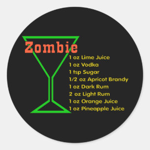 Zombie Classic Round Sticker