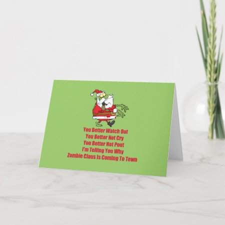 Zombie Claus (green) Holiday Card